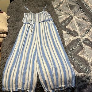 Loft cropped jumpsuit with tie (and pockets!)